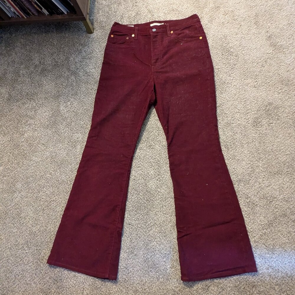 Red Corduroy Flare Levi's